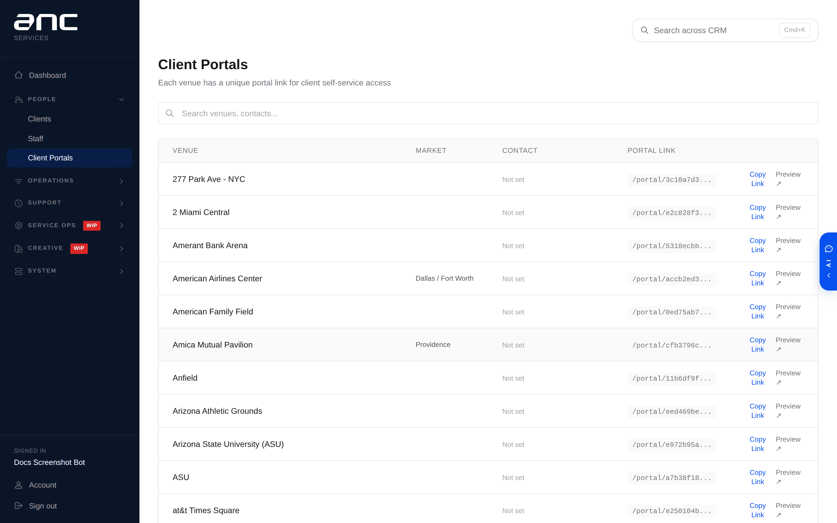 Client Portals management