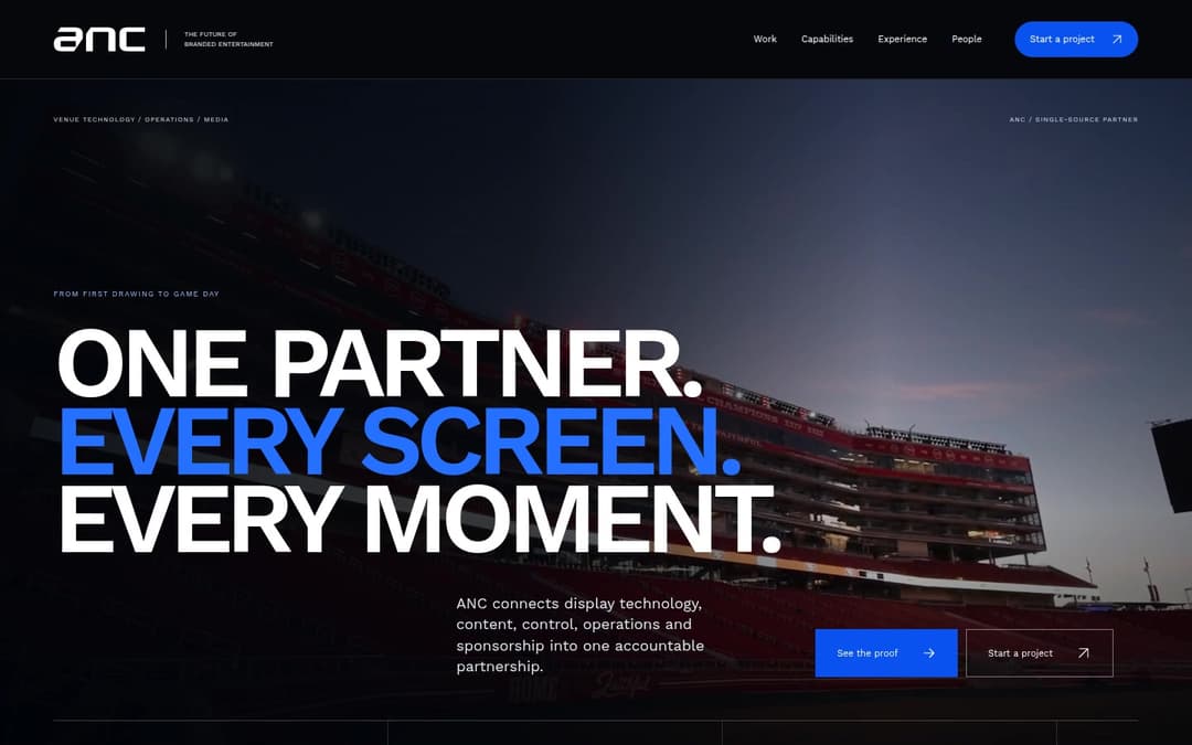 The sales-first ANC website opening experience