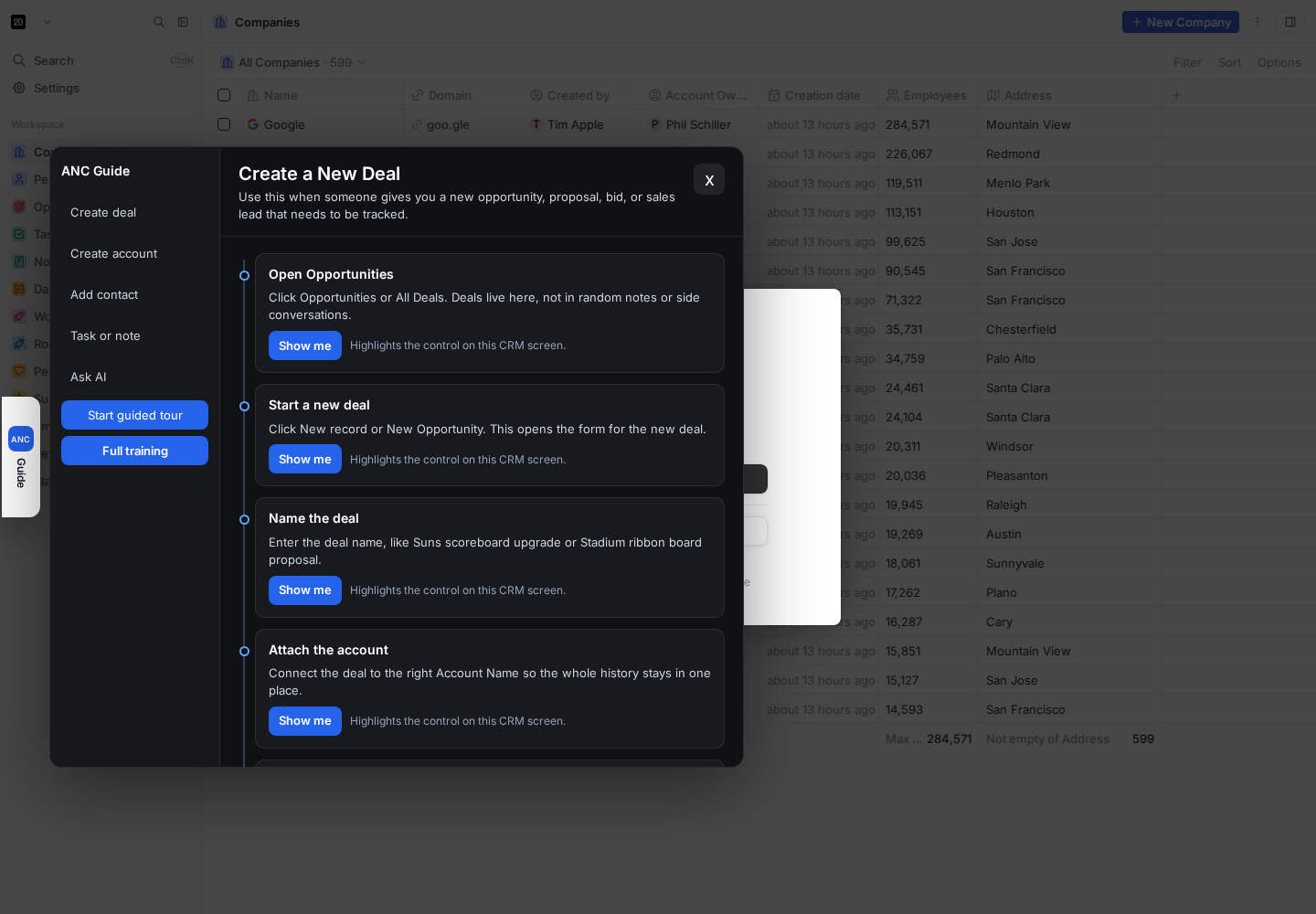 Use the assistant as a side rail while you work: ask it to find, summarize, check, or prepare the next action without leaving the record.